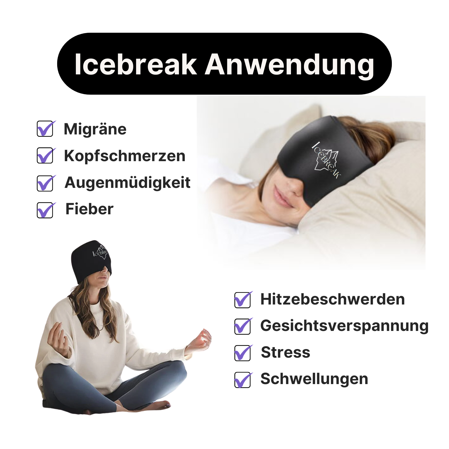 IceBreak™️ Kopferschmerzen und Migränen Maske